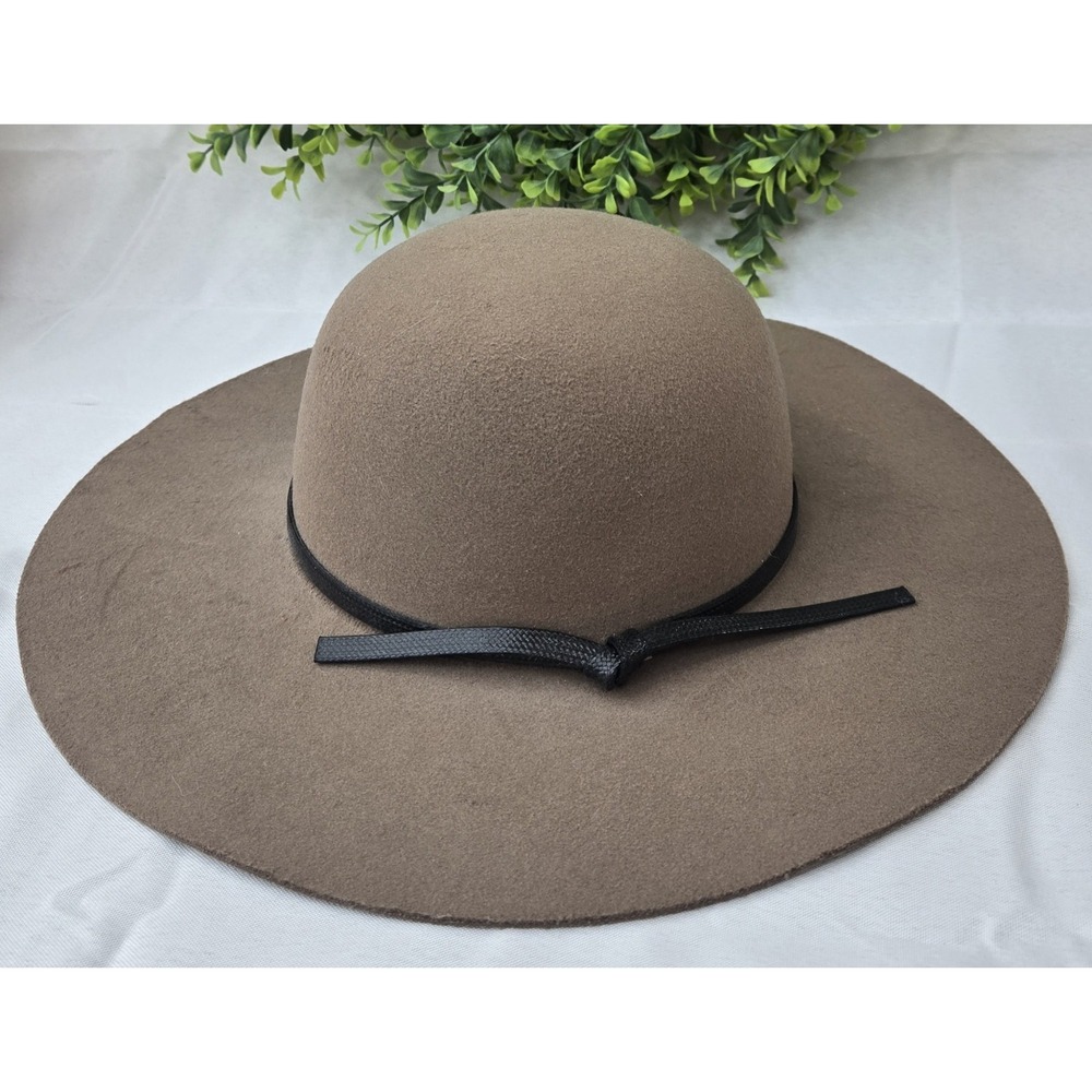 Francesca's Camel Faux Felt Wide Brim Floppy Boho Fedora Hat NWT CTH8044OS